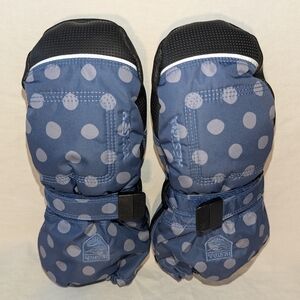 Hestra Size 4 Waterproof Insulated Blue and Gray Polka Dot Kids Mittens